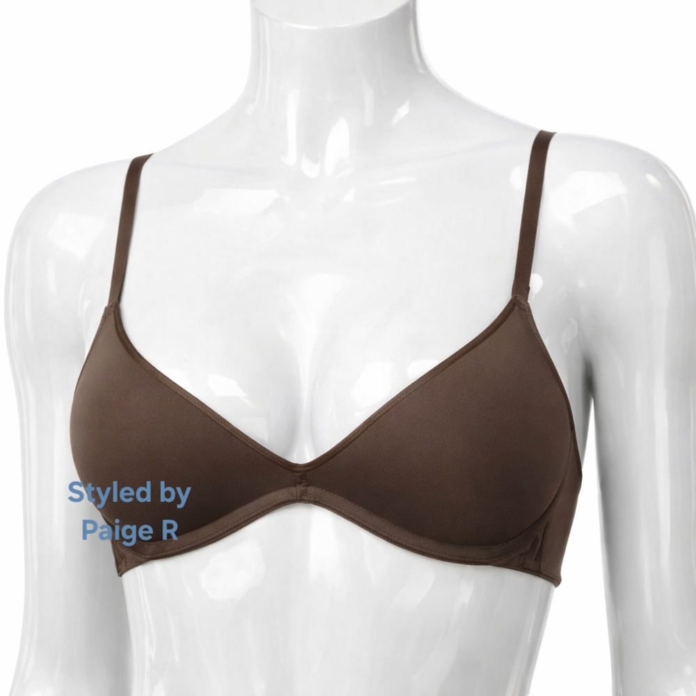💕NWT SKIMS Weightless Lightly Lined Scoop Underwire Bra Brown Espresso 40H